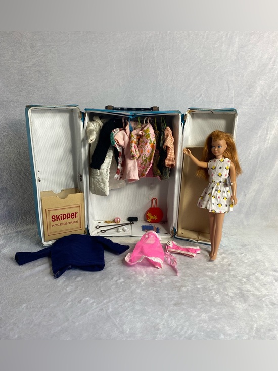 Barbie Other - 1963 Vintage Skipper Doll With Case & Clothes 1960s Lot Mattel Barbie Sister